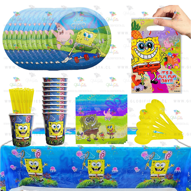 Pack Cotillon Bob Esponja x15