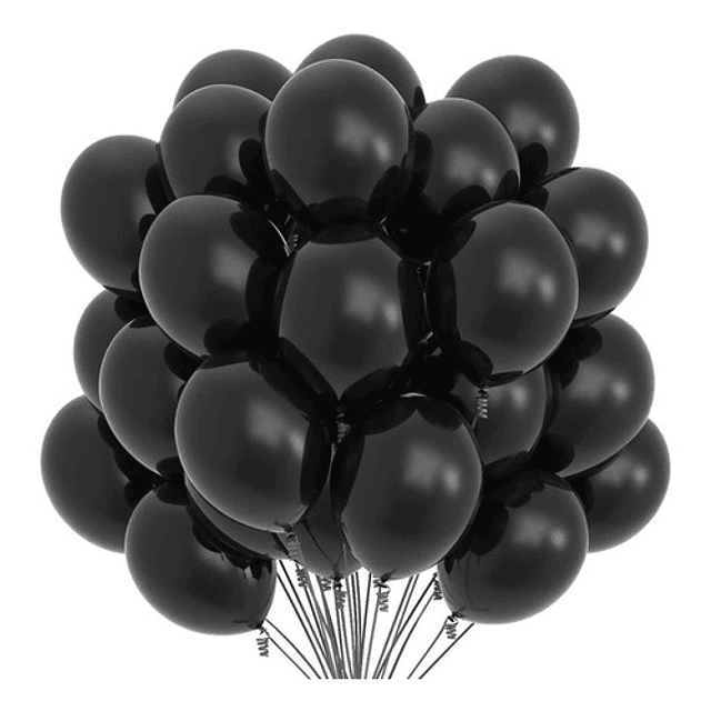 Pack 50 Globos Látex Negro