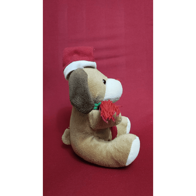 Peluche Cachorro Navidad Foto Real Usado Buen Estado