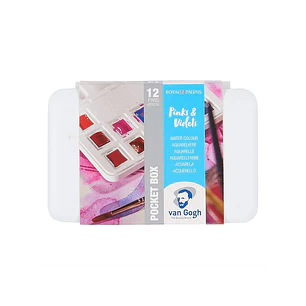 Van Gogh - Acuarela en Pastillas - 12 Rosas y Violetas