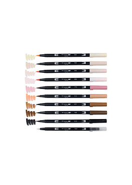 Tombow -  Set Dual Brush - 10 Marcadores - Colores retrato