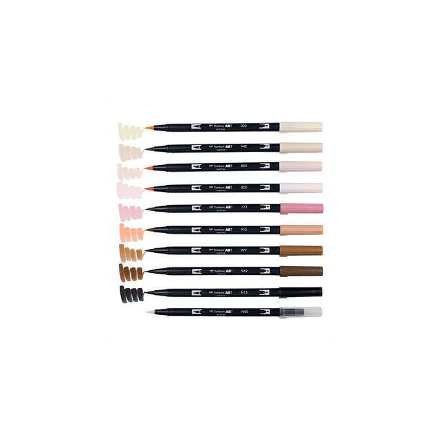 Tombow -  Set Dual Brush - 10 Marcadores - Colores retrato