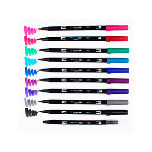 Tombow - Set Dual Brush - 10 Marcadores - Colores Galaxy