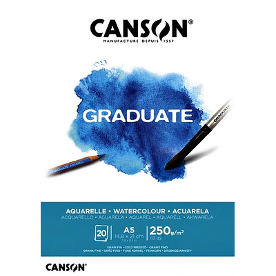 Canson - Block Acuarela Graduate - A5 (14,8 x 21 cm) - 20hjs - 250gr