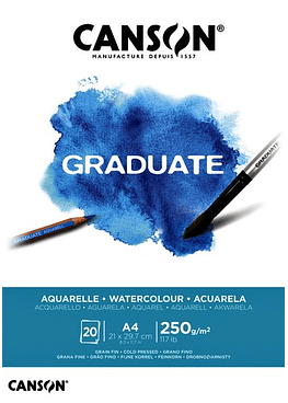 Block Acuarela Graduate - A4 (21 x 29,7 cm) - 20hjs - 250gr