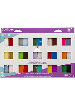 Sculpey III Sampler Pack - 30 Colores - (28Gr - 853 Gr)