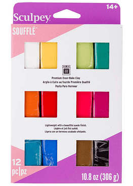Sculpey Soufflé - 12 Colores (26 GR - 306 GR)