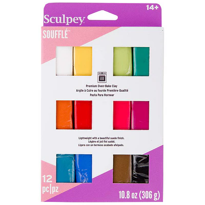 Sculpey - Arcilla Polimerica - Soufflé - 12 Colores (26 GR - 306 GR)
