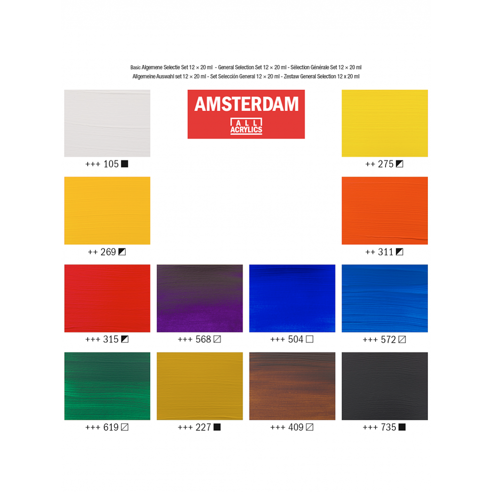 Acrílicos Amsterdam - Set 12 Series General - 20ml