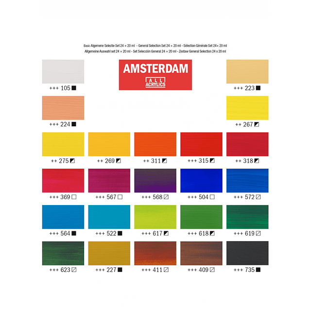 Acrílicos Amsterdam - Set 24 Colores - 20ml