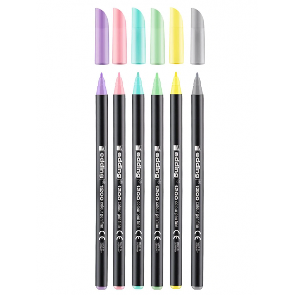 Marcadores Punta Fina Edding Set 6 Colores Pastel