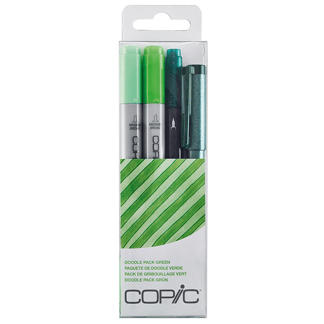 Set Copic Ciao - 4 Lápices Doodle Colores Verdes