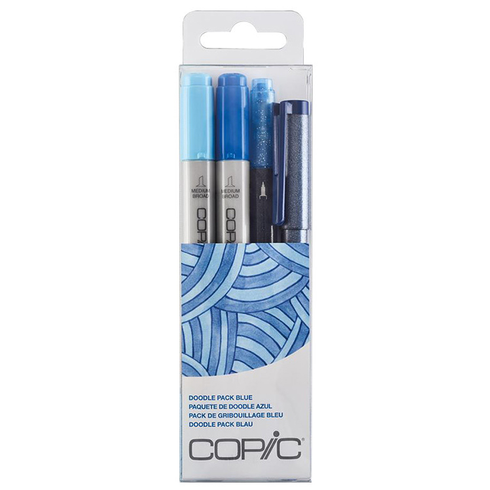 Set Copic Ciao - 4 Lápices Doodle Colores Azules