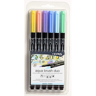 Lyra - Lapices Punta Pincel - Aqua Brush Duo 6 colores pasteles