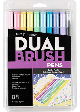 Tombow - Set Dual Brush - 10 Marcadores -  Colores Pastel