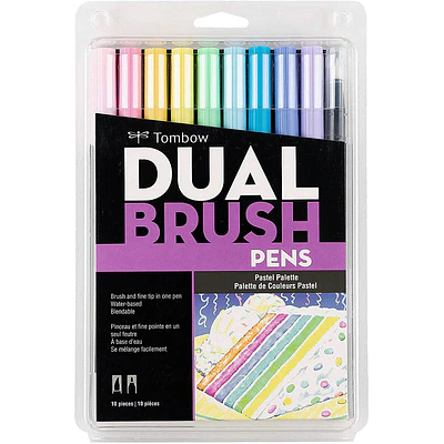 Tombow - Set Dual Brush - 10 Marcadores -  Colores Pastel