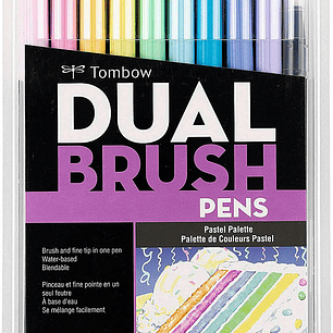 Tombow - Set Dual Brush - 10 Marcadores -  Colores Pastel