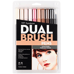 Tombow -  Set Dual Brush - 10 Marcadores - Colores retrato
