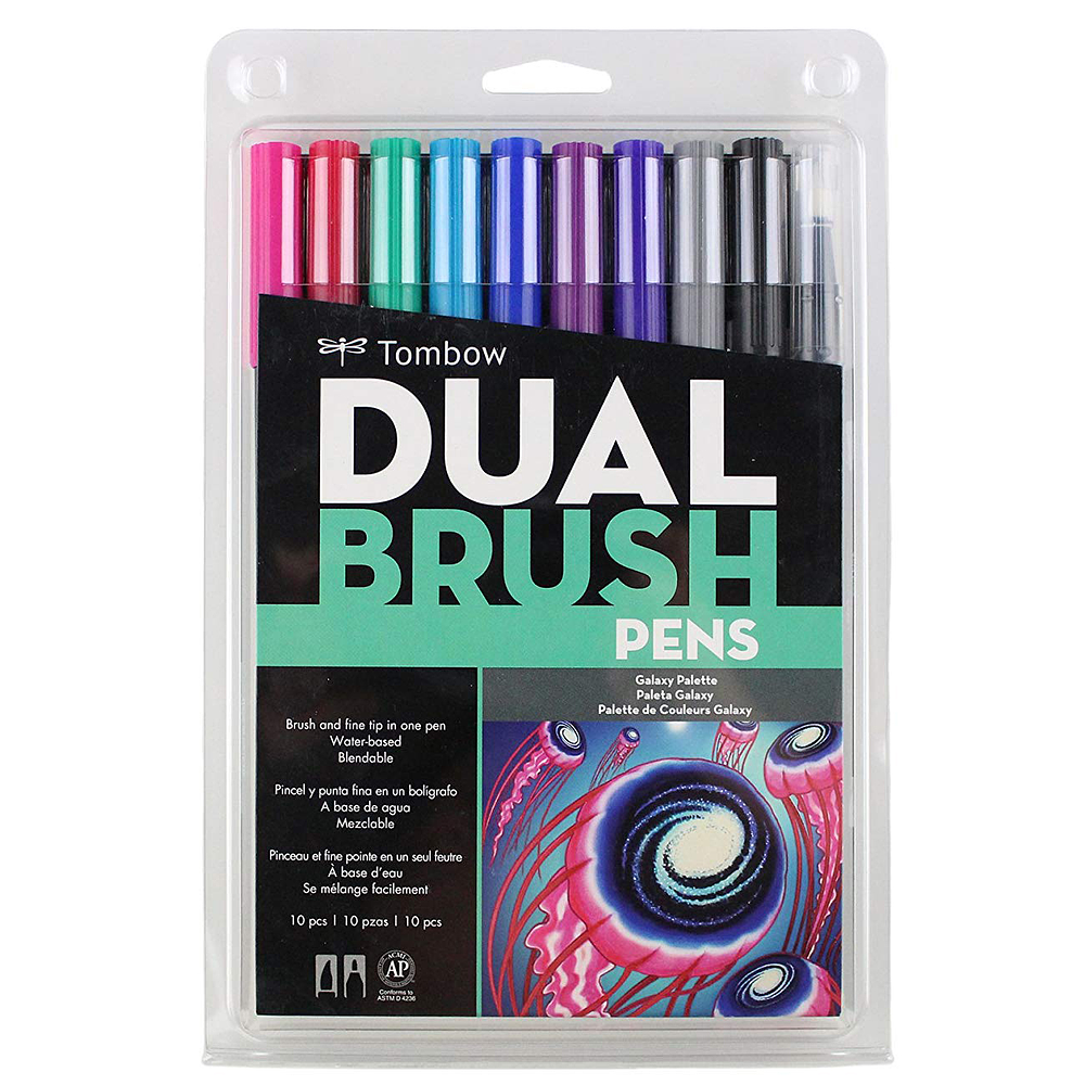 Tombow - Set Dual Brush - 10 Marcadores - Colores Galaxy