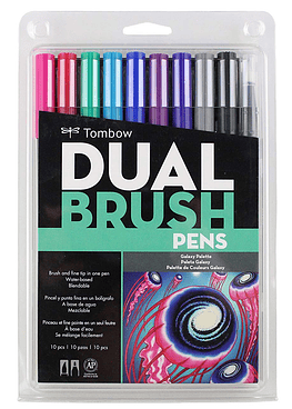 Tombow - Set Dual Brush - 10 Marcadores - Colores Galaxy