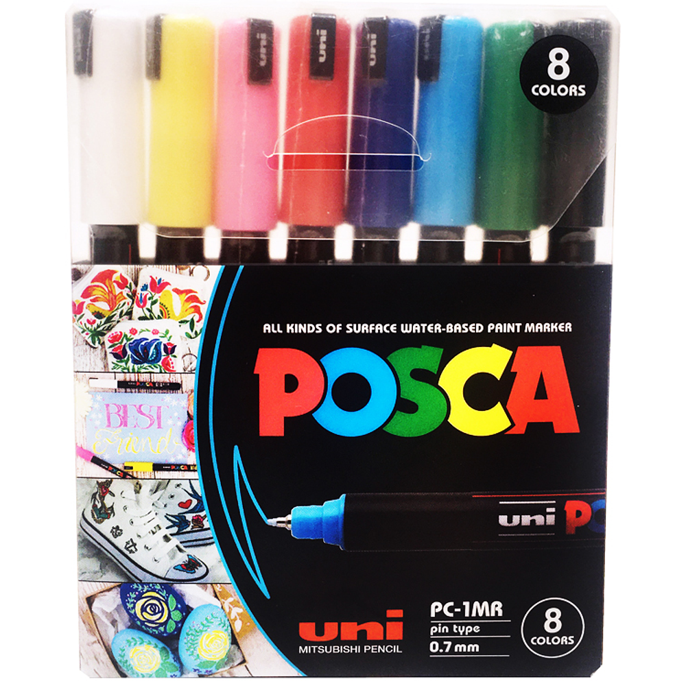 Set Marcadores Posca 1M - 8 Colores Básicos