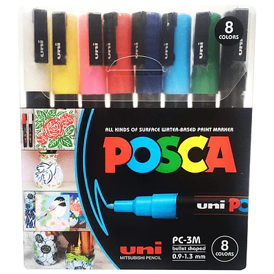 Posca - Marcadores Posca 3M - 8 Colores Básicos