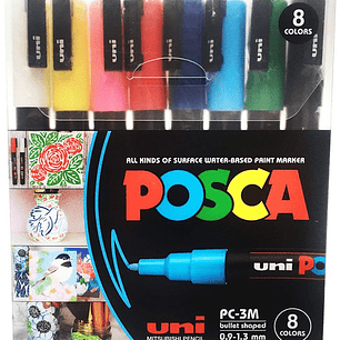 Posca - Marcadores Posca 3M - 8 Colores Básicos