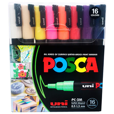 Posca - Marcadores Posca - 3M - 16 Colores Basicos