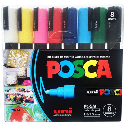 Posca - Marcadores Posca 5M - 8 Colores Básicos