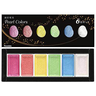 Kuretake - Acuarela Pearl Color - 6 Colores Perlescentes