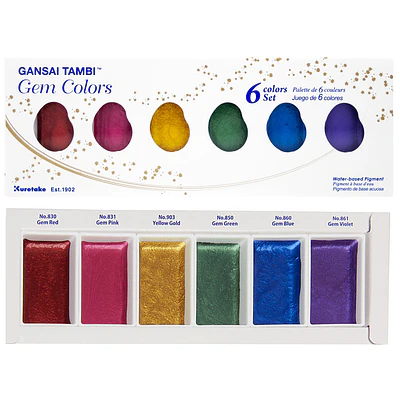 Kuretake - Acuarela Gem Color - 6 Colores Intensos