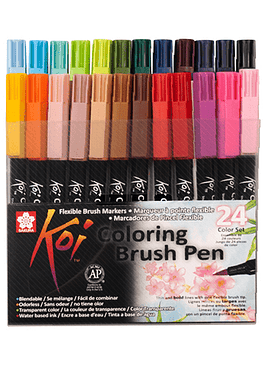 Set Sakura Koi - 24 Marcadores Brush Pens.