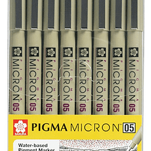 Set Sakura Pigma Micron - 8 Tiralíneas Colores (Punta 05).