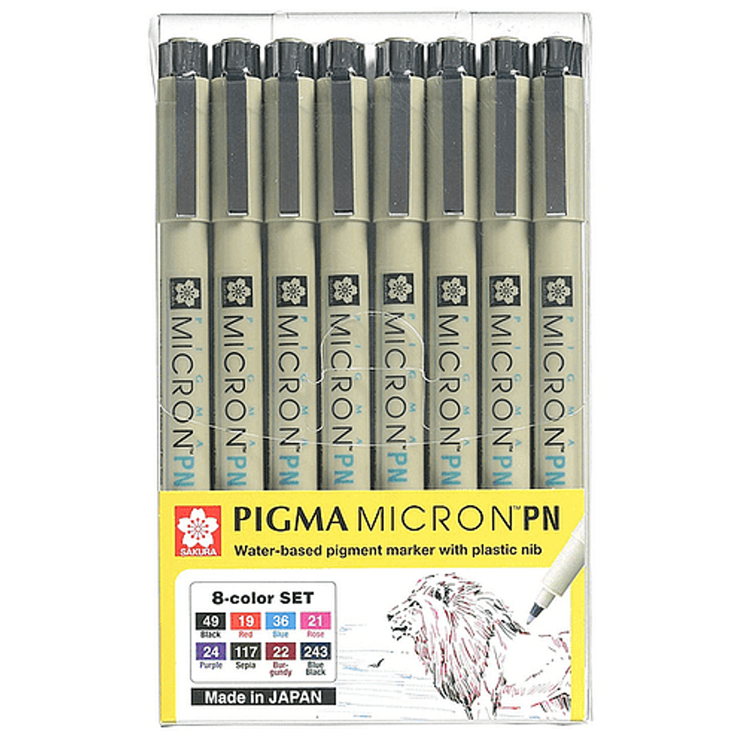 Set Sakura Pigma Micron - 8 Tiralíneas PN Plastic Nib. 1