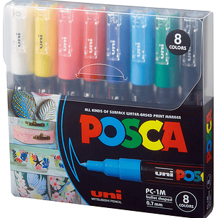 Posca - Marcadores Posca 1M - 8 Colores Básicos