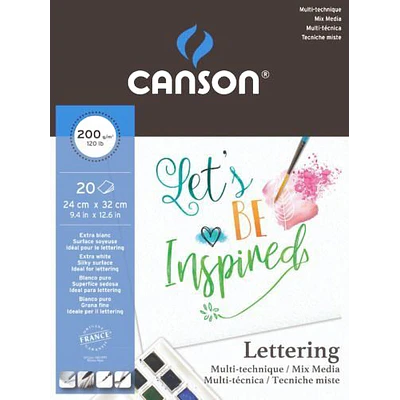 Canson - Block Lettering - A4 (24 X 32 Cm) - 20 Hojas - 200 Gr