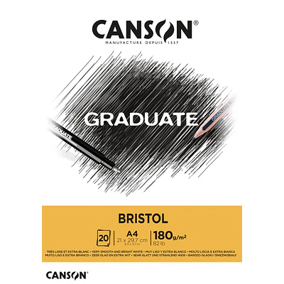 Canson - Block Bristol - A4 (21 x 29,7 cm) - 20 Hojas - 180 Gr
