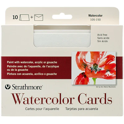 Strathmore - Postales para Acuarela - Papel 300gr - 10 Tarjetas + Sobres