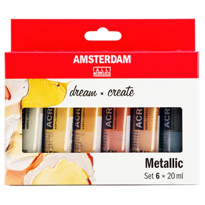 Amsterdam - Acrilicos 6 Colores Metalicos - 20ml