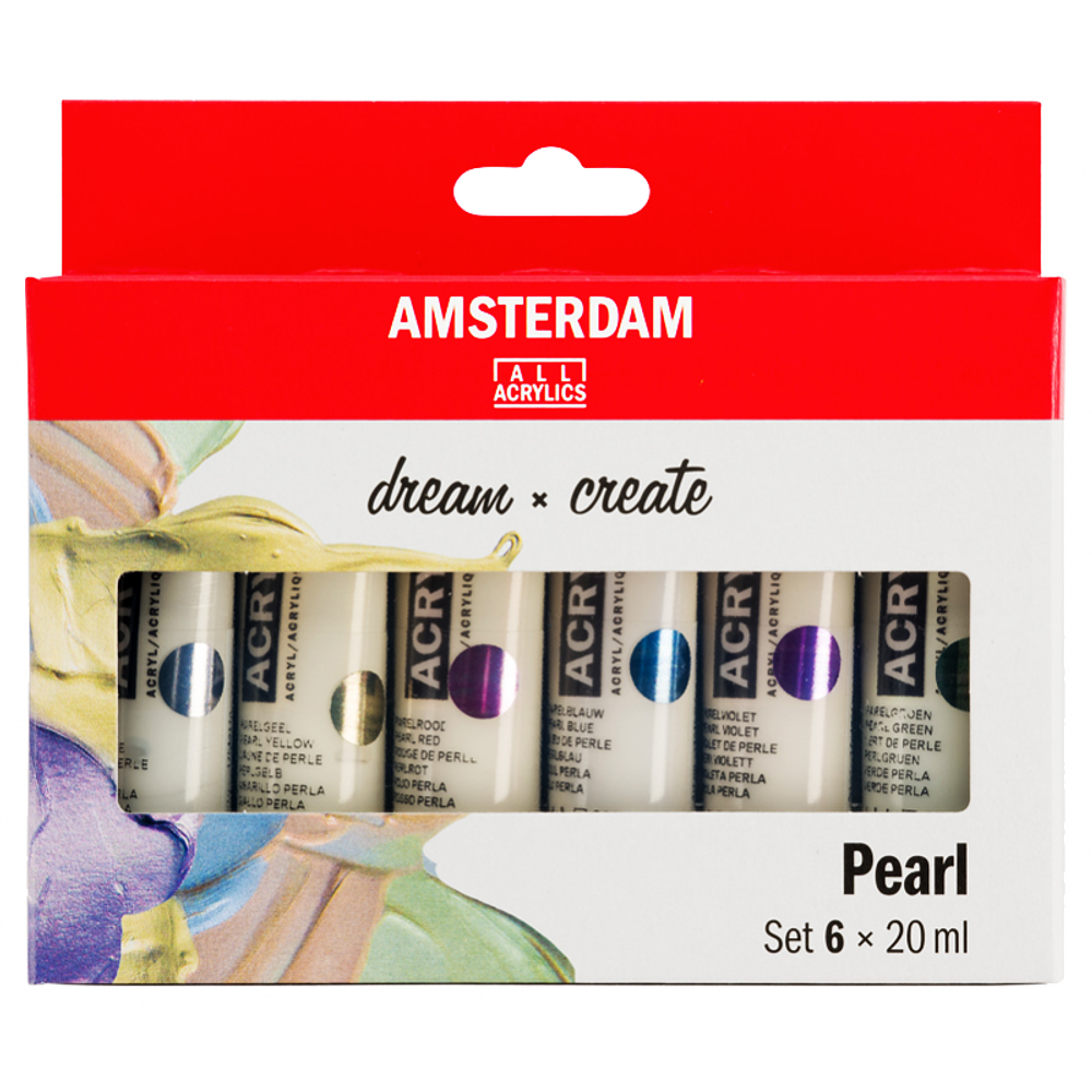 Acrílicos Amsterdam - Set 6 Colores Perleados - 20ml 