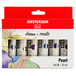 Acrílicos Amsterdam - Set 6 Colores Perleados - 20ml 