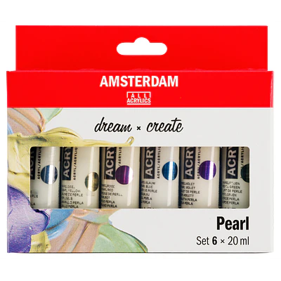 Amsterdam - Acrilicos 6 Colores Perleados - 20ml