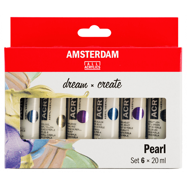 Acrílicos Amsterdam - Set 6 Colores Perleados - 20ml 