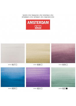 Acrílicos Amsterdam - Set 6 Colores Perleados - 20ml 