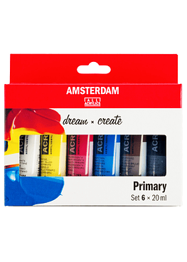 Acrílicos Amsterdam - Set 6 Colores 20ml Primarios