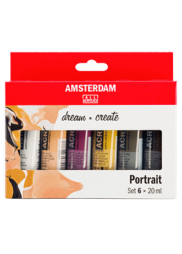 Acrílicos Amsterdam - Set 6 Colores Retrato - 20ml