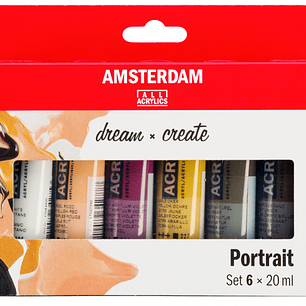 Acrílicos Amsterdam - Set 6 Colores Retrato - 20ml