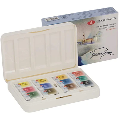 White Nights - Acuarelas 12 Colores - Caja Plastica