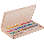 White Nights - Set Acuarela en pastilla 36 Colores + Caja De Madera + Pincel