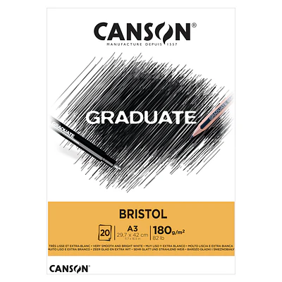 Canson - Block Bristol - A3 (29,7 x 42 cm) - 20 Hojas - 180 Grs.